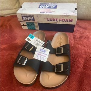 NWT Skechers Women's Luxe Fresh Spirit Two Strap Granola Sandal Comfort Footbed